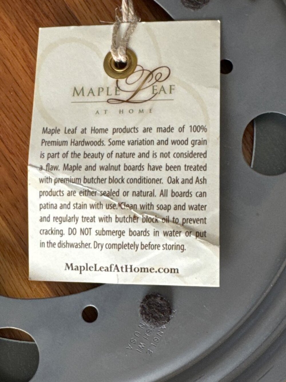 Maple Leaf At Home Wooden Lazy Susan 15.5" Diameter Farmhouse Design Heavy - Picture 5 of 13